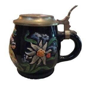 Lidded Beer Stein Reinhold Merkelbach German .25L No 3813 Grenzhausen 1945-1964